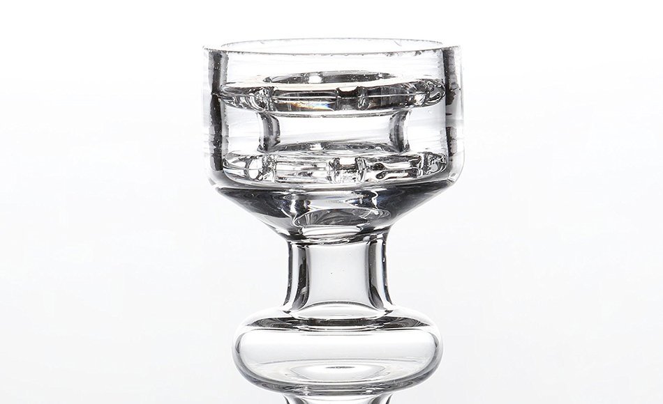 MERITOP Pure Crystal Quartz Double Stack Stacker Diamond Knot (14mm Male) N9