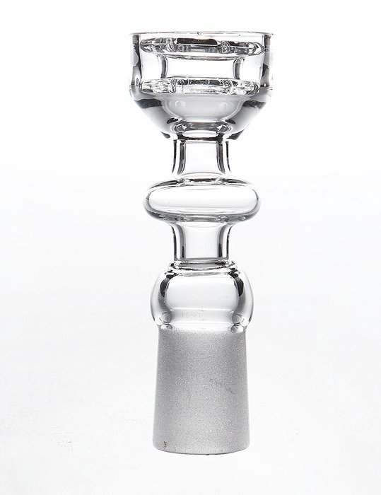 MERITOP Pure Crystal Quartz Double Stack Stacker Diamond Knot (14mm Male) N10