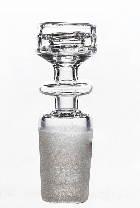 MERITOP Pure Crystal Quartz Double Stack Stacker Diamond Knot (14mm Male) N11