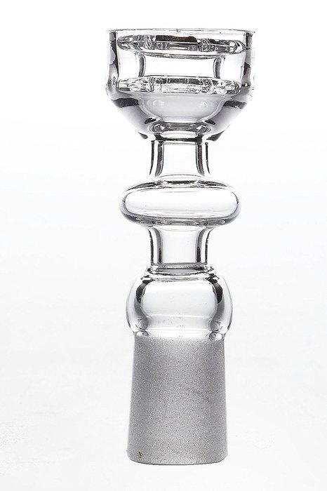 MERITOP Pure Crystal Quartz Double Stack Stacker Diamond Knot (14mm Male) N12