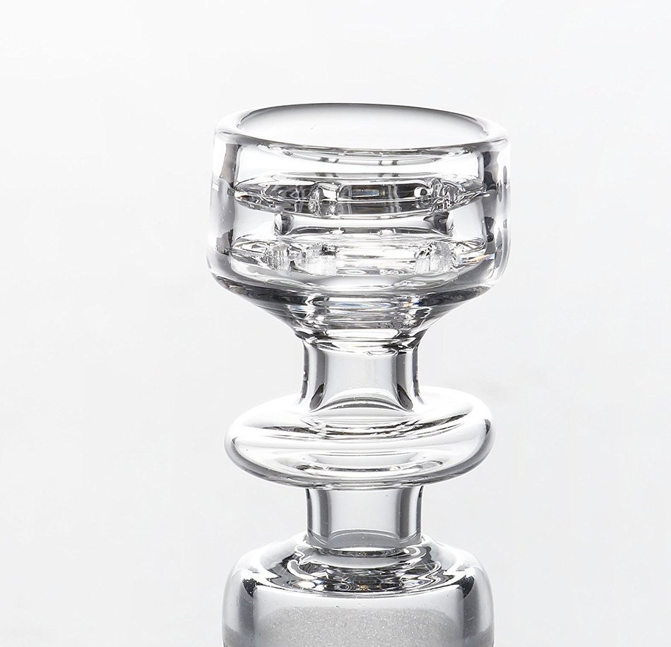 MERITOP Pure Crystal Quartz Double Stack Stacker Diamond Knot (14mm Male) N13