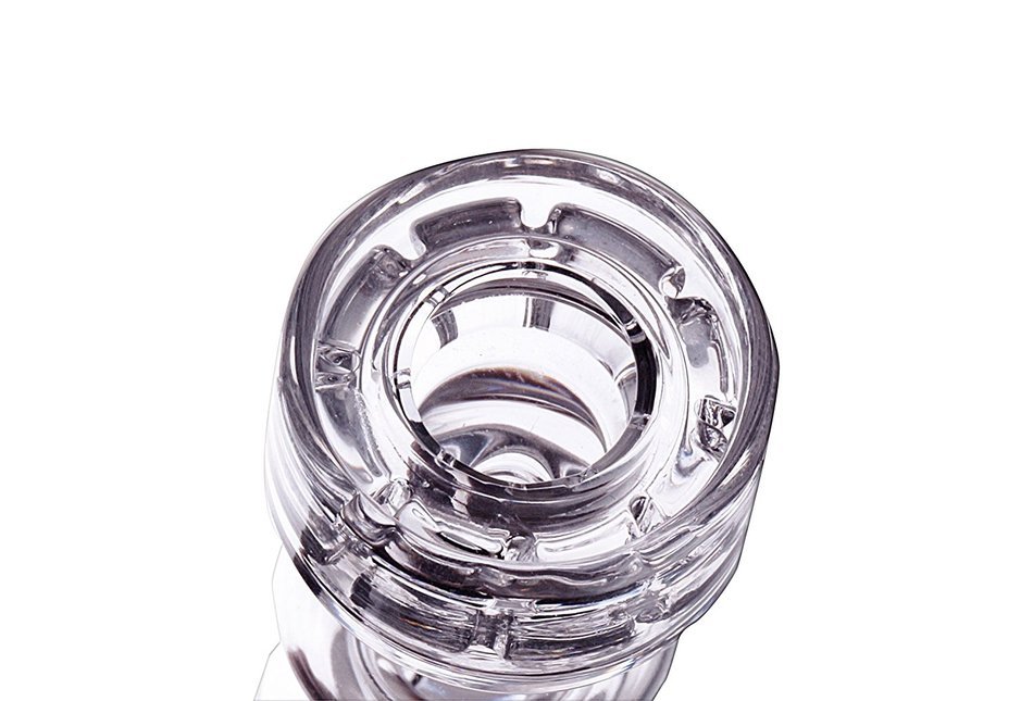 MERITOP Pure Crystal Quartz Double Stack Stacker Diamond Knot (14mm Male) N15