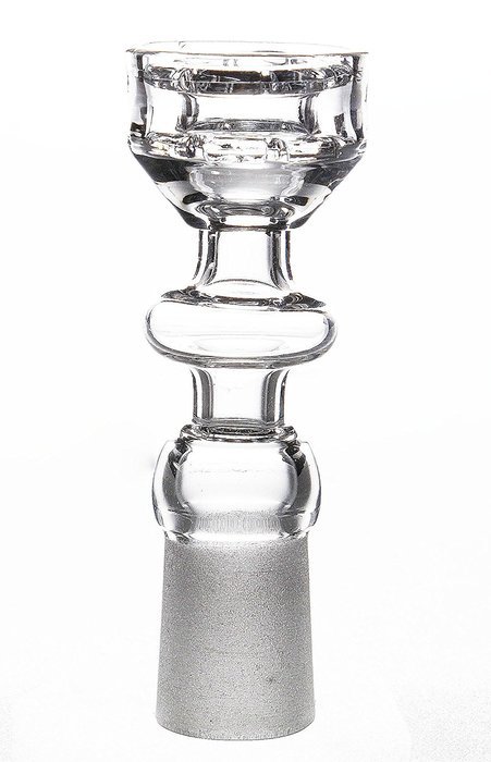 MERITOP Pure Crystal Quartz Double Stack Stacker Diamond Knot (14mm Male) N16