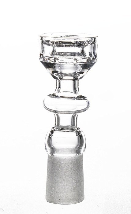 MERITOP Pure Crystal Quartz Double Stack Stacker Diamond Knot (14mm Male) N17