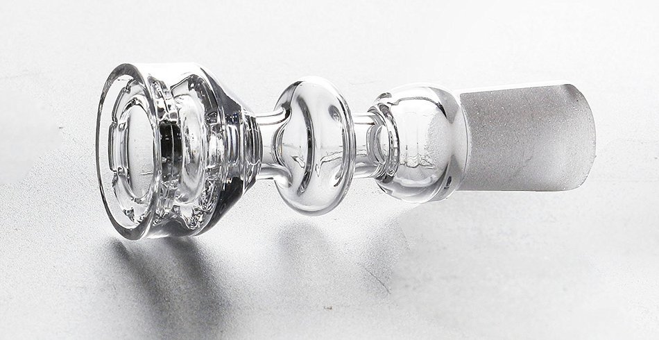 MERITOP Pure Crystal Quartz Double Stack Stacker Diamond Knot (14mm Male) N18