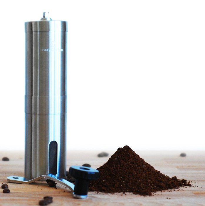 Manual Coffee Grinder-Deluxe Stainless Steel-Ceramic Burr Coffee Mill With Adjustable Grind Size By EazyCoffee N7