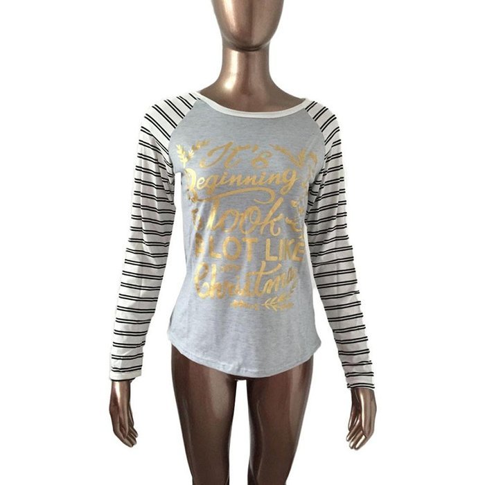 Casual Blouse,Morecome Women Fashion Stripe Round Collar Cotton Long Sleeve Casual Tops N6