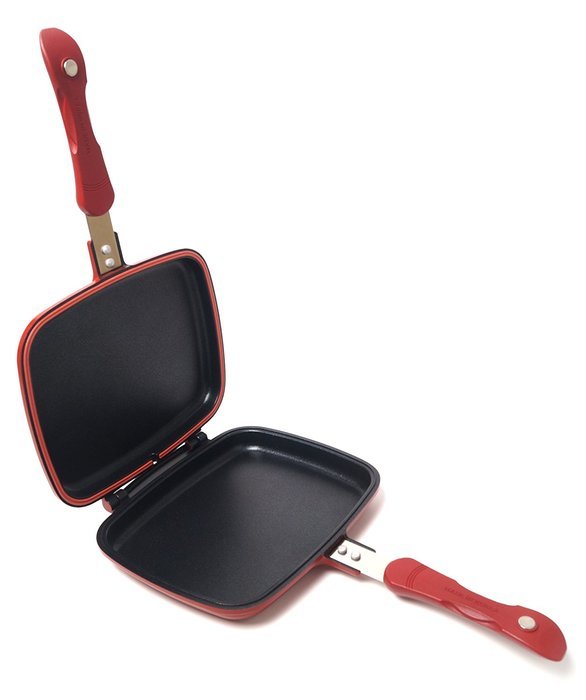 Happycall Double Sided Standard Pressure Pan Red - Standard for Cooking (Cutie Pan) N6