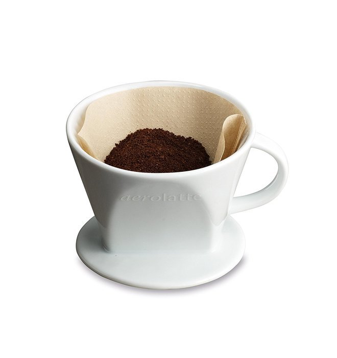 Aerolatte Pour Over Coffee Dripper Reusable Filter Cone Brewer, Number 4-Size, Brews 8 to 12-Cups