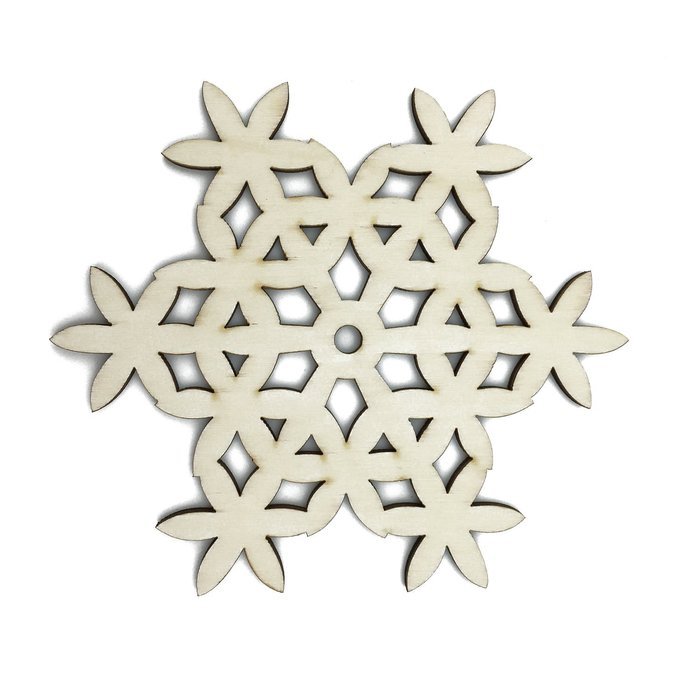 Mziart Set of 6 Snowflake Wood Coasters for Drinks and Coffee, Christmas Cup Mat, Gift Worthy N2