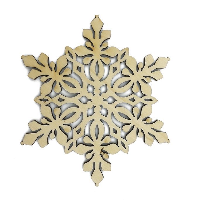 Mziart Set of 6 Snowflake Wood Coasters for Drinks and Coffee, Christmas Cup Mat, Gift Worthy N3