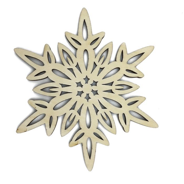 Mziart Set of 6 Snowflake Wood Coasters for Drinks and Coffee, Christmas Cup Mat, Gift Worthy N5