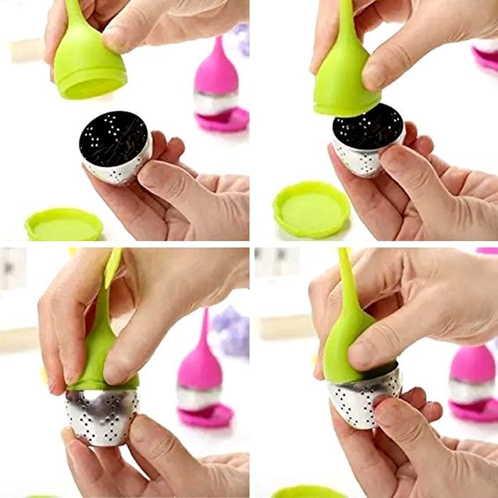 Kaimao Tea Strainer / Tea Infuser Easy to Use and Clean with Silicone Base 6.2(L)x1.8(W)inches---Blue N13