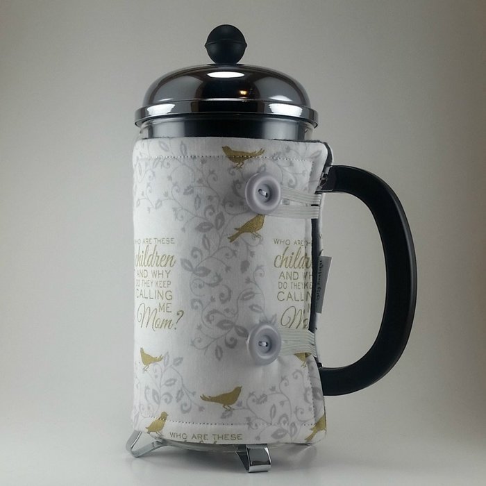 Mom Themed, French Press Cozy Cover, 8 cup Cafetiere Cosy N3
