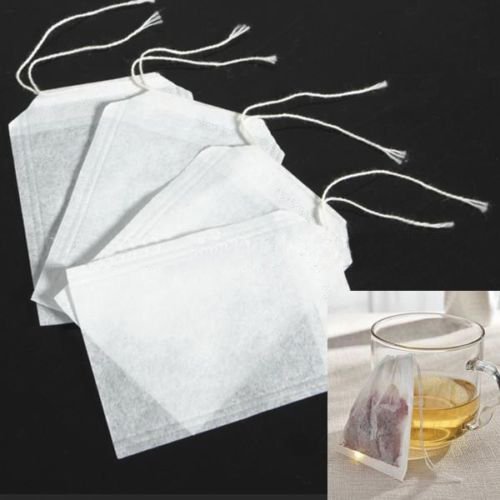 HARULU 100 pcs Empty Teabags String Heat Seal Filter Paper Herb Loose Tea Bags N2