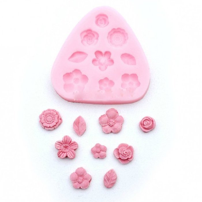 Flowers Set Shaped Mini Silicone Mold Sugar Craft Tools Chocolate Moulds Bakeware N2