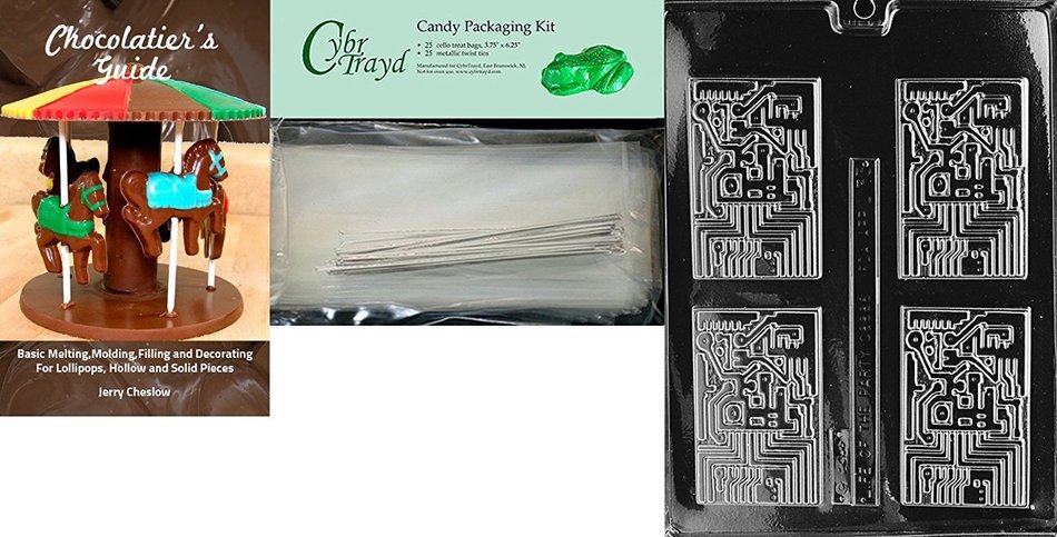 Cybrtrayd J033 Computer Chip Chocolate Candy Mold with Exclusive Cybrtrayd Copyrighted Chocolate Molding Instructions N5