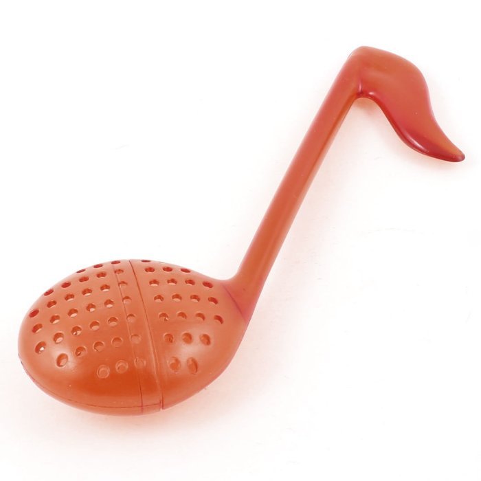 uxcell Music Symbol Style Tea Strainer Filter Teaspoon Orange Red