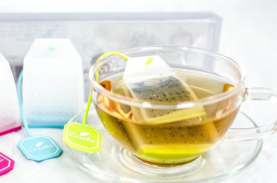 Casatii Genuine Premium Silicone Reusable Tea Bag Infuser Strainer (4 Pack Set) N4