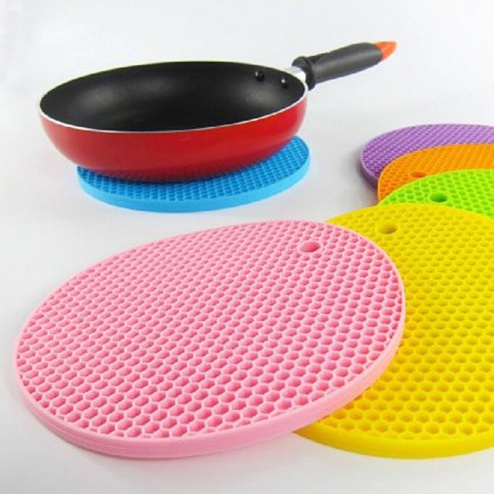 Kaimao Silicone Round Coasters Heat Resistant and Non-slip for Trivets, Potholders, Table Mats 18cm*18cm/7.09"... N6