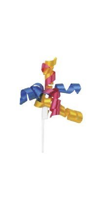 Primary Colors Curling Ribbon Cupcake Picks - 12 ct N2