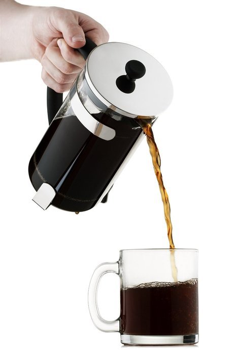 Quiseen French Press Coffee & Espresso Maker, 34-Ounce (8 4oz Cups), Chrome - 2 Extra filters included N4
