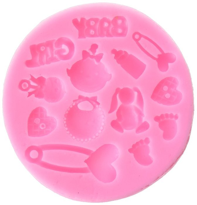 Longzang F0486 Baby Shower Fondant Silicone Sugar Craft Mold, Mini