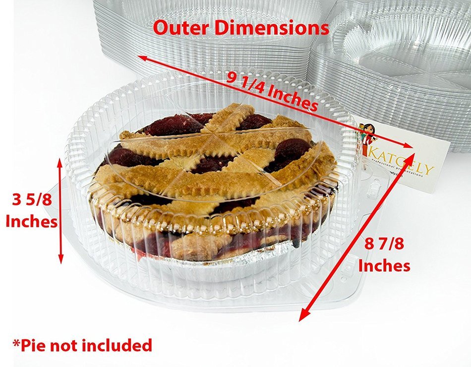 Katgely 8 Inch Plastic Pie Containers With Deep Dome (Pack of 20) N6