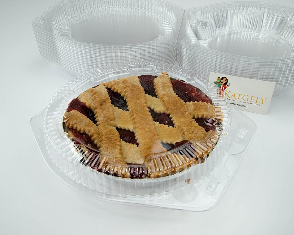 Katgely 8 Inch Plastic Pie Containers With Deep Dome (Pack of 20) N7