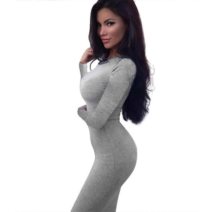 Slim Dress,Morecome Women Fashion Solid Long Sleeve Slim Dress N10