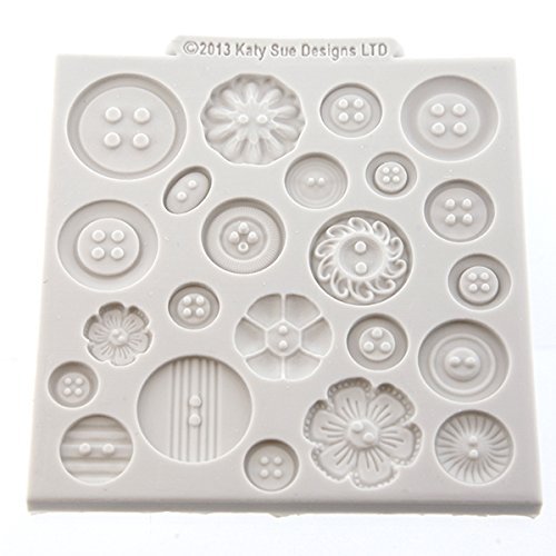 Buttons 4" x 4" - Silicone Design Mat for Cake Decorating, Cupcakes, Sugarcraft and Candies