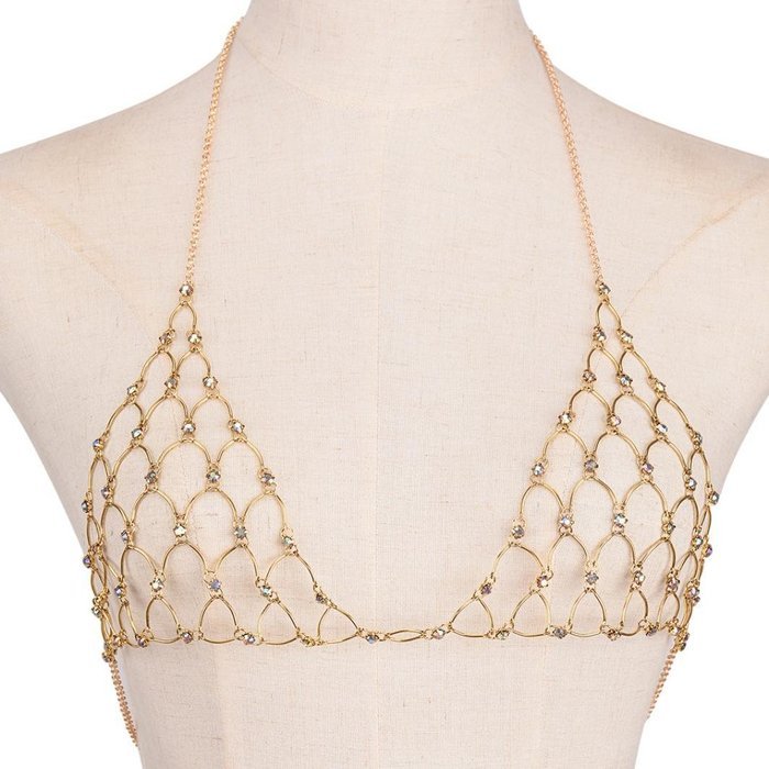 Underwear, PHOTNO The New Fashion Rhinestone Bra Body Necklace Chain Bikini Chain N2