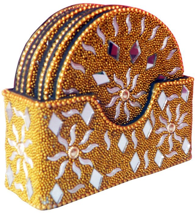 Indian Elegant & Decorative Traditional Tea Coaster Made with Lac , Decorative & Elegant Home & Office Purpose N3
