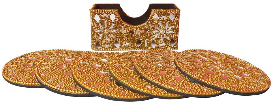 Indian Elegant & Decorative Traditional Tea Coaster Made with Lac , Decorative & Elegant Home & Office Purpose N5