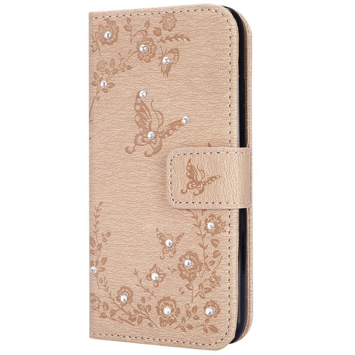 iPhone 7 Case,iPhone 7 Wallet Case,Phezen Serect Garden Series Butterfly Flower Bling Diamod Inlaid PU Leather... N30
