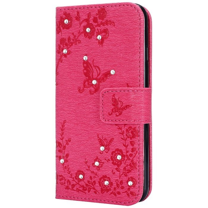 iPhone 7 Case,iPhone 7 Wallet Case,Phezen Serect Garden Series Butterfly Flower Bling Diamod Inlaid PU Leather... N31