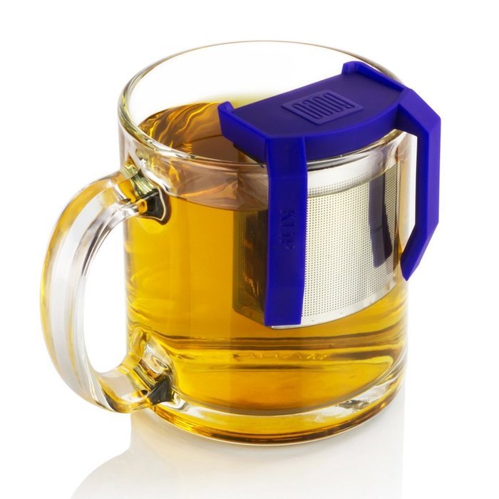 Boco Clip On Tea Infuser Brewer For Office w/ Drip Catcher. Sip While Brewing Too! (KLiP - Sky Blue) N8