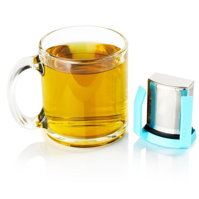 Boco Clip On Tea Infuser Brewer For Office w/ Drip Catcher. Sip While Brewing Too! (KLiP - Sky Blue) N9
