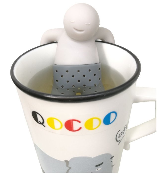 QOCOO Pack of 2 Cute Human Loose Tea Infuser Strainer Tea Set, Food Grade Silicone Creative Filter for Your Favorite...