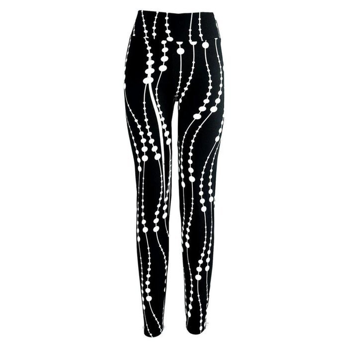 PHOTNO High Waist Fitness Yoga Sport Pants Printed Stretch Nine Points Leggings N4