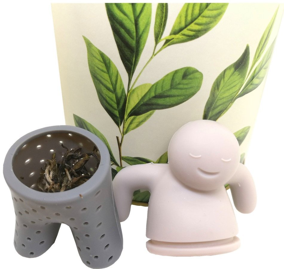 QOCOO Pack of 2 Cute Human Loose Tea Infuser Strainer Tea Set, Food Grade Silicone Creative Filter for Your Favorite... N2