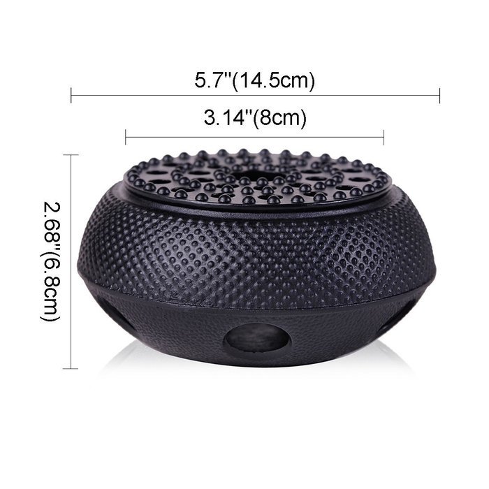 Homestia Cast Iron Teapot Warmer Black Honeycomb Pattern Antique Style 5.12"(Dia) N3