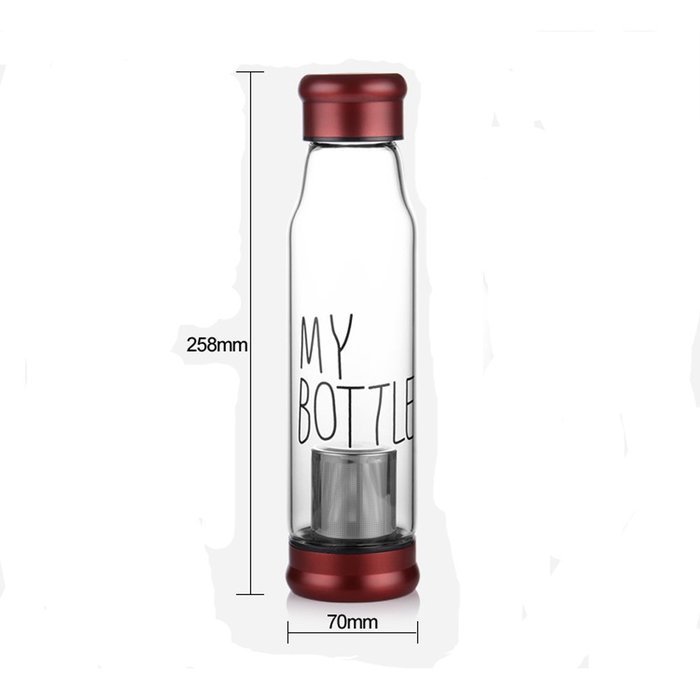 Star Seven Handmade 19 Oz Glass Water Bottle-Extra Strong Crystal Glass Bottle Tea Cup Tea Bottle with Nylon Sleeve... N4