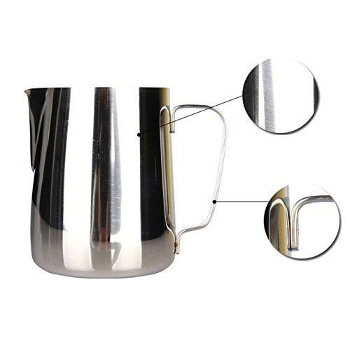 XIDAJE Stainless Steel Milk Pitcher Suitable for Coffee, Latte & Frothing Milk (12 Oz / 350ml) N8