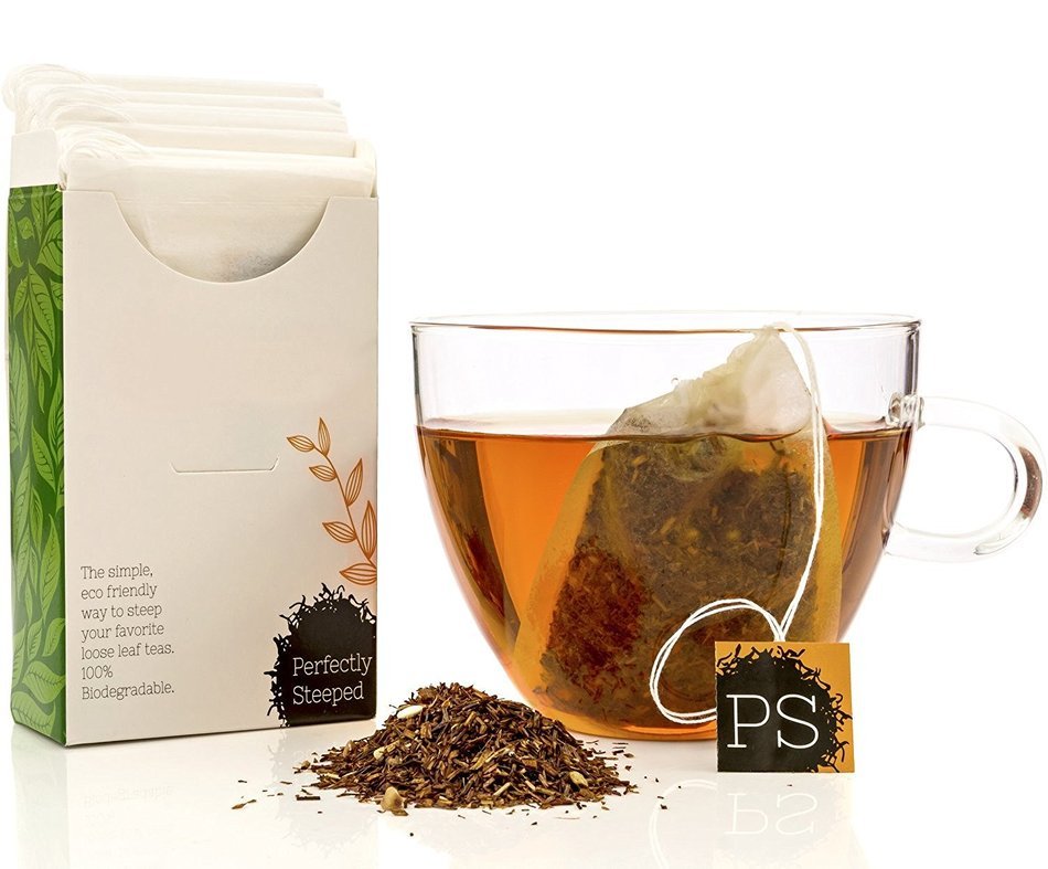 Disposable Drawstring Empty Tea Bags, 60 Pack By Perfectly Steeped, 100% Biodegradable All Natural Filters for... N5