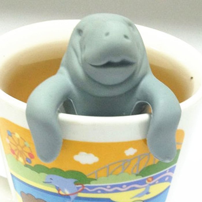 Silicone Manatee Diffuser Infuser Loose Tea Leaf Strainer Herbal Spice Filter N6