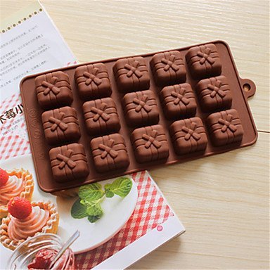 Sher Bakeware Silicone Gift Box Shaped Baking Molds for Chocolate