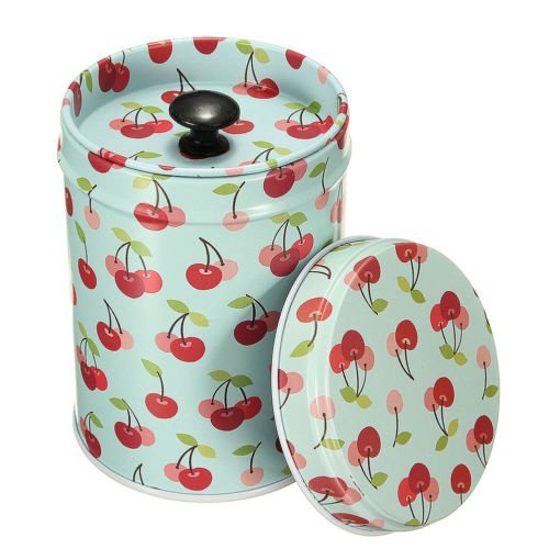 Tgp Vintage Double Cover Tea Caddy Box Container Food Storage Tin Boxes Case Canisters & Jars N3