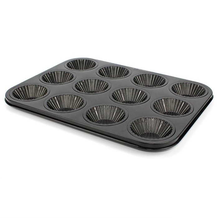 Ezeso 12-Cavity Nonstick Carbon Steel Egg Tart Mold Pan