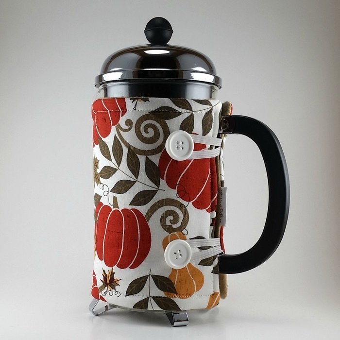 Thanksgiving Decor, Autumn Theme, French Press Cozy, 8 Cup Cafetiere Cosy N2